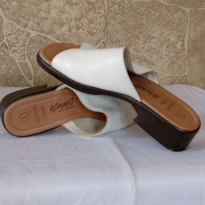 ROMANO SANDALS White Leather sz 7